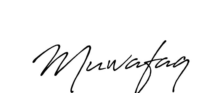 How to make Muwafaq name signature. Use Antro_Vectra_Bolder style for creating short signs online. This is the latest handwritten sign. Muwafaq signature style 7 images and pictures png