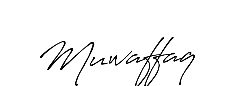 Make a beautiful signature design for name Muwaffaq. With this signature (Antro_Vectra_Bolder) style, you can create a handwritten signature for free. Muwaffaq signature style 7 images and pictures png