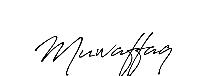 Make a beautiful signature design for name Muwaffaq. With this signature (Antro_Vectra_Bolder) style, you can create a handwritten signature for free. Muwaffaq signature style 7 images and pictures png