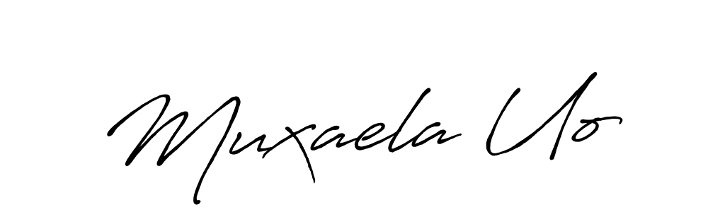 Make a beautiful signature design for name Muxaela Uo. With this signature (Antro_Vectra_Bolder) style, you can create a handwritten signature for free. Muxaela Uo signature style 7 images and pictures png
