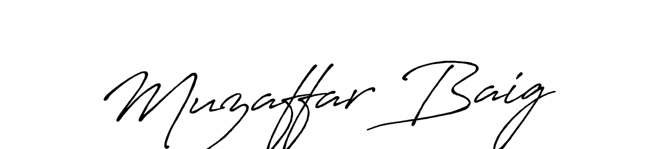 How to make Muzaffar Baig name signature. Use Antro_Vectra_Bolder style for creating short signs online. This is the latest handwritten sign. Muzaffar Baig signature style 7 images and pictures png
