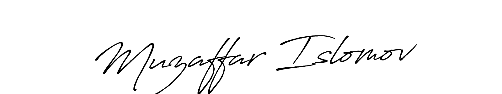Design your own signature with our free online signature maker. With this signature software, you can create a handwritten (Antro_Vectra_Bolder) signature for name Muzaffar Islomov. Muzaffar Islomov signature style 7 images and pictures png