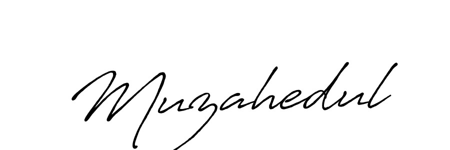 Muzahedul stylish signature style. Best Handwritten Sign (Antro_Vectra_Bolder) for my name. Handwritten Signature Collection Ideas for my name Muzahedul. Muzahedul signature style 7 images and pictures png