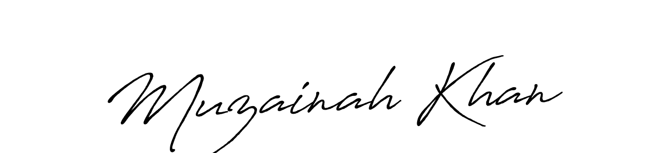 Design your own signature with our free online signature maker. With this signature software, you can create a handwritten (Antro_Vectra_Bolder) signature for name Muzainah Khan. Muzainah Khan signature style 7 images and pictures png