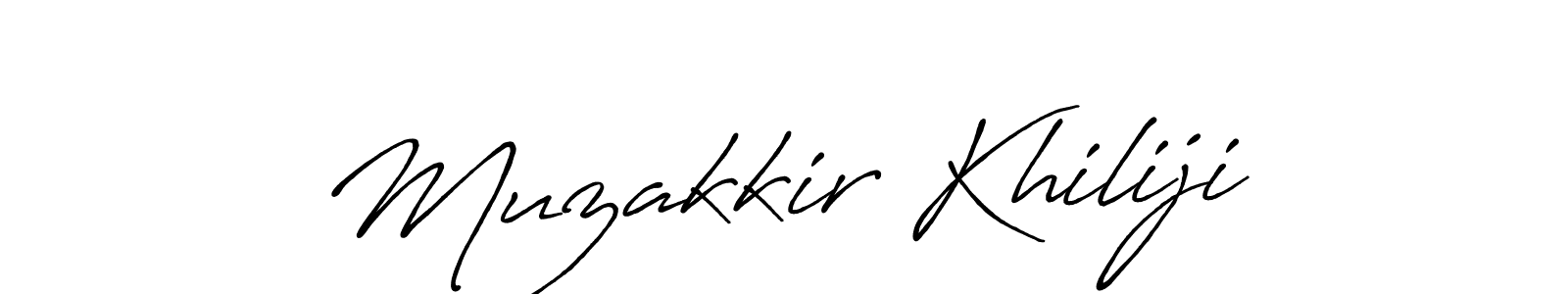 Create a beautiful signature design for name Muzakkir Khiliji. With this signature (Antro_Vectra_Bolder) fonts, you can make a handwritten signature for free. Muzakkir Khiliji signature style 7 images and pictures png