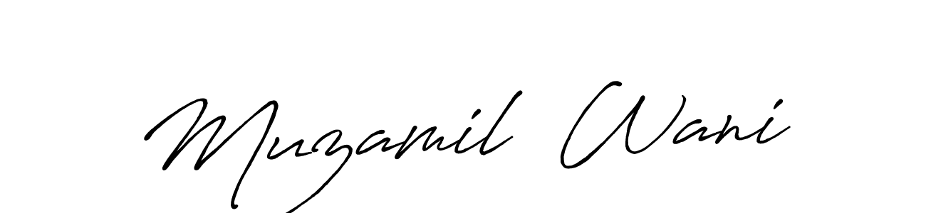 The best way (Antro_Vectra_Bolder) to make a short signature is to pick only two or three words in your name. The name Muzamil  Wani include a total of six letters. For converting this name. Muzamil  Wani signature style 7 images and pictures png