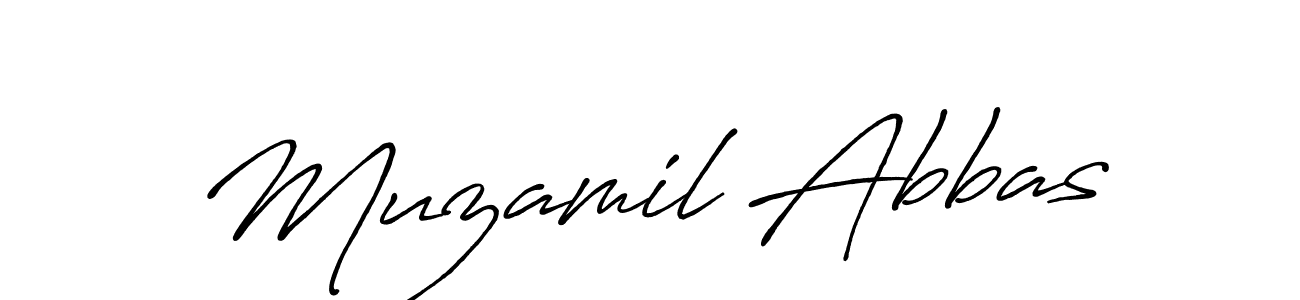 Also we have Muzamil Abbas name is the best signature style. Create professional handwritten signature collection using Antro_Vectra_Bolder autograph style. Muzamil Abbas signature style 7 images and pictures png