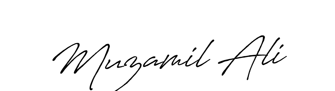 Use a signature maker to create a handwritten signature online. With this signature software, you can design (Antro_Vectra_Bolder) your own signature for name Muzamil Ali. Muzamil Ali signature style 7 images and pictures png