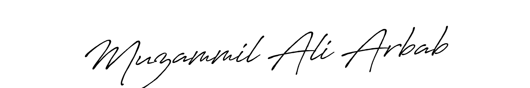 Create a beautiful signature design for name Muzammil Ali Arbab. With this signature (Antro_Vectra_Bolder) fonts, you can make a handwritten signature for free. Muzammil Ali Arbab signature style 7 images and pictures png