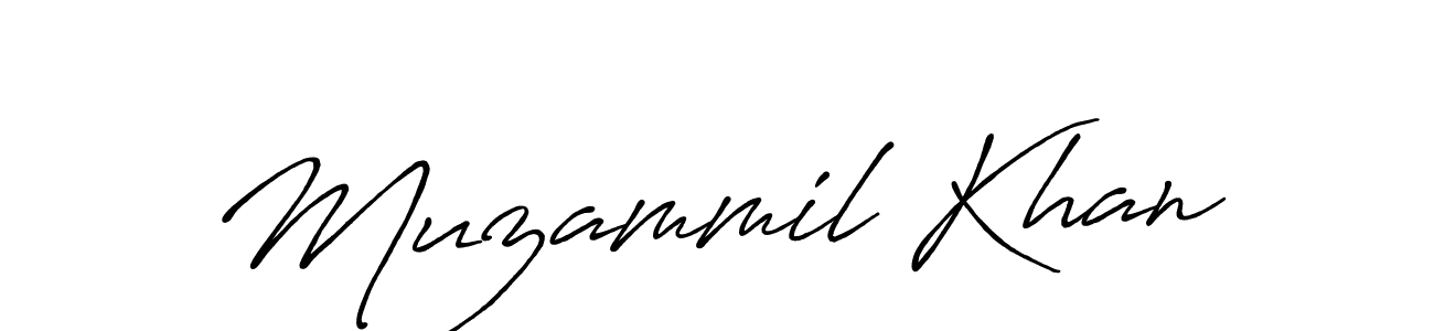 Make a beautiful signature design for name Muzammil Khan. With this signature (Antro_Vectra_Bolder) style, you can create a handwritten signature for free. Muzammil Khan signature style 7 images and pictures png