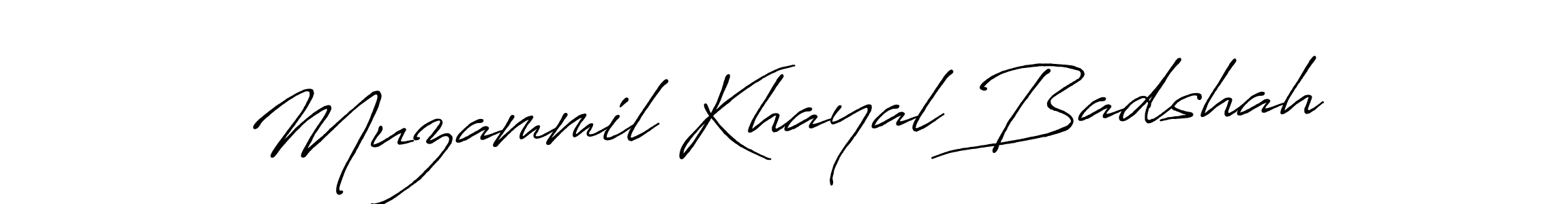 Design your own signature with our free online signature maker. With this signature software, you can create a handwritten (Antro_Vectra_Bolder) signature for name Muzammil Khayal Badshah. Muzammil Khayal Badshah signature style 7 images and pictures png
