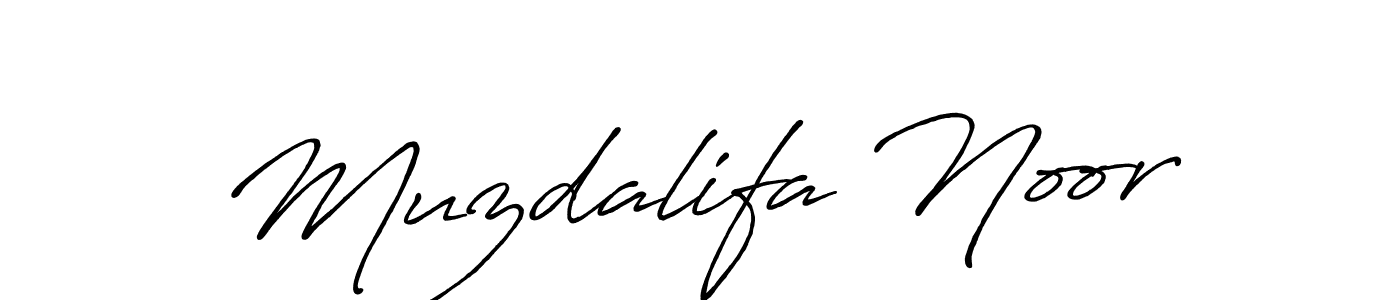 It looks lik you need a new signature style for name Muzdalifa Noor. Design unique handwritten (Antro_Vectra_Bolder) signature with our free signature maker in just a few clicks. Muzdalifa Noor signature style 7 images and pictures png