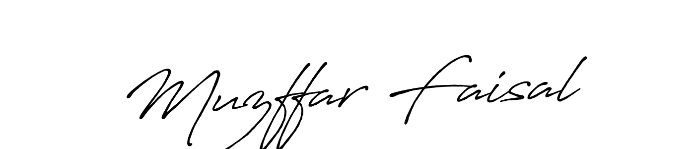 How to make Muzffar Faisal name signature. Use Antro_Vectra_Bolder style for creating short signs online. This is the latest handwritten sign. Muzffar Faisal signature style 7 images and pictures png