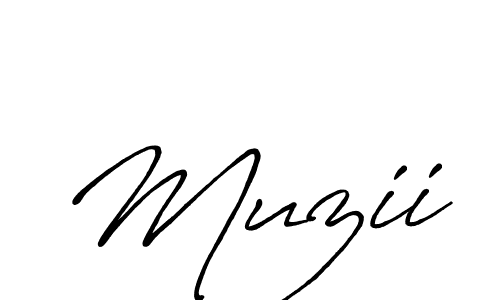 How to make Muzii signature? Antro_Vectra_Bolder is a professional autograph style. Create handwritten signature for Muzii name. Muzii signature style 7 images and pictures png
