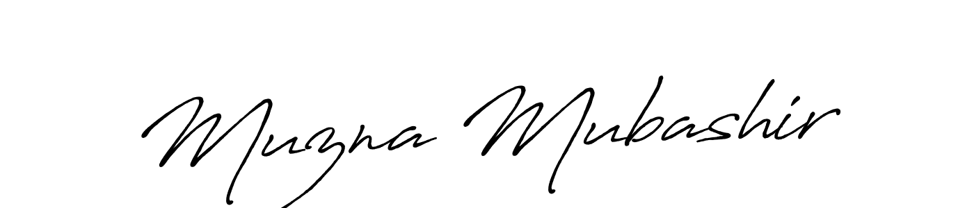 How to make Muzna Mubashir name signature. Use Antro_Vectra_Bolder style for creating short signs online. This is the latest handwritten sign. Muzna Mubashir signature style 7 images and pictures png