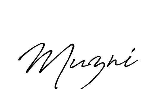 if you are searching for the best signature style for your name Muzni. so please give up your signature search. here we have designed multiple signature styles  using Antro_Vectra_Bolder. Muzni signature style 7 images and pictures png