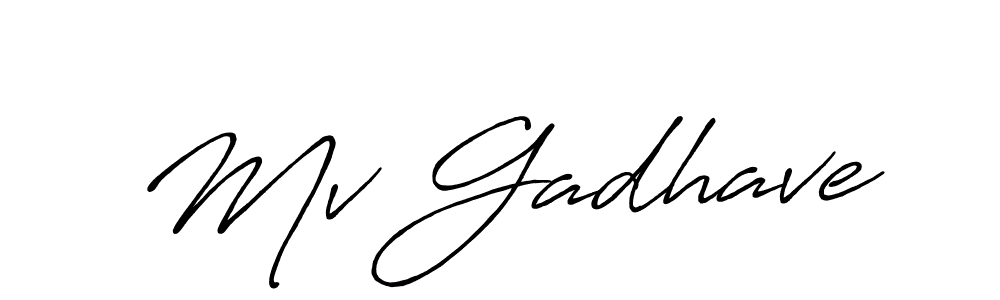 Use a signature maker to create a handwritten signature online. With this signature software, you can design (Antro_Vectra_Bolder) your own signature for name Mv Gadhave. Mv Gadhave signature style 7 images and pictures png