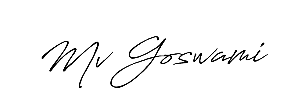 Design your own signature with our free online signature maker. With this signature software, you can create a handwritten (Antro_Vectra_Bolder) signature for name Mv Goswami. Mv Goswami signature style 7 images and pictures png