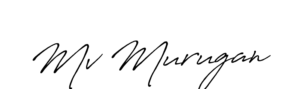 Design your own signature with our free online signature maker. With this signature software, you can create a handwritten (Antro_Vectra_Bolder) signature for name Mv Murugan. Mv Murugan signature style 7 images and pictures png