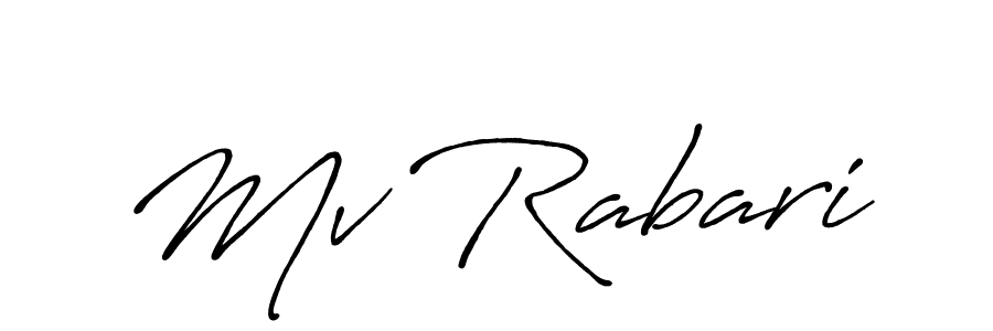 Also we have Mv Rabari name is the best signature style. Create professional handwritten signature collection using Antro_Vectra_Bolder autograph style. Mv Rabari signature style 7 images and pictures png