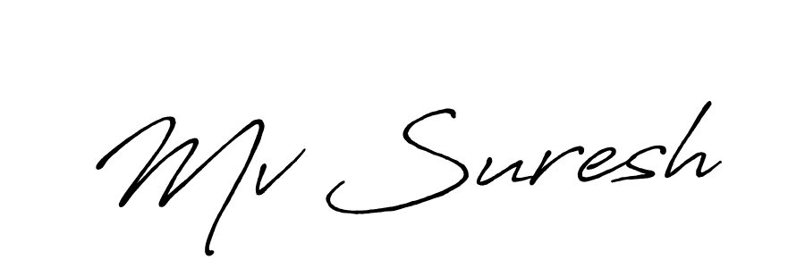 This is the best signature style for the Mv Suresh name. Also you like these signature font (Antro_Vectra_Bolder). Mix name signature. Mv Suresh signature style 7 images and pictures png