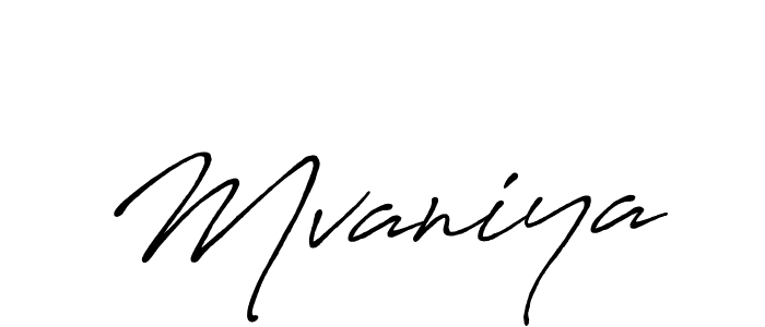 Use a signature maker to create a handwritten signature online. With this signature software, you can design (Antro_Vectra_Bolder) your own signature for name Mvaniya. Mvaniya signature style 7 images and pictures png