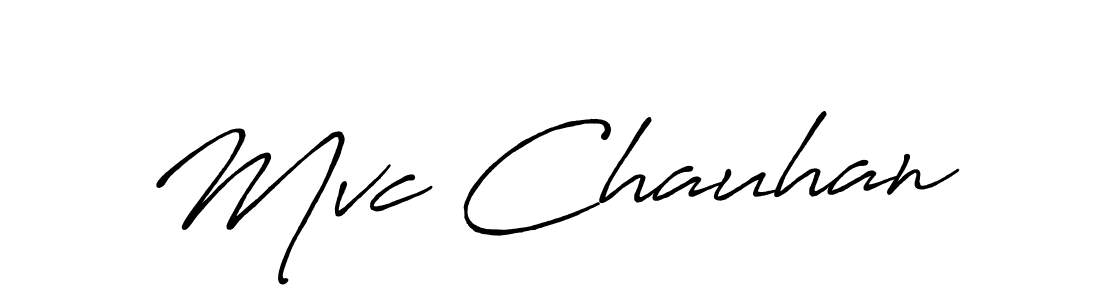 Mvc Chauhan stylish signature style. Best Handwritten Sign (Antro_Vectra_Bolder) for my name. Handwritten Signature Collection Ideas for my name Mvc Chauhan. Mvc Chauhan signature style 7 images and pictures png