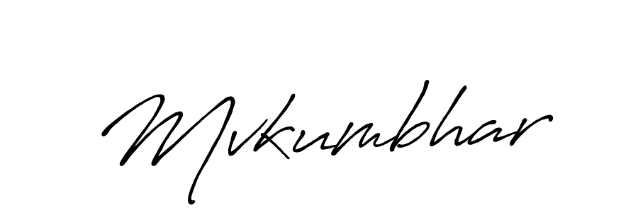 Make a beautiful signature design for name Mvkumbhar. With this signature (Antro_Vectra_Bolder) style, you can create a handwritten signature for free. Mvkumbhar signature style 7 images and pictures png