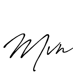 Make a beautiful signature design for name Mvn. With this signature (Antro_Vectra_Bolder) style, you can create a handwritten signature for free. Mvn signature style 7 images and pictures png