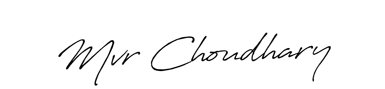 The best way (Antro_Vectra_Bolder) to make a short signature is to pick only two or three words in your name. The name Mvr Choudhary include a total of six letters. For converting this name. Mvr Choudhary signature style 7 images and pictures png