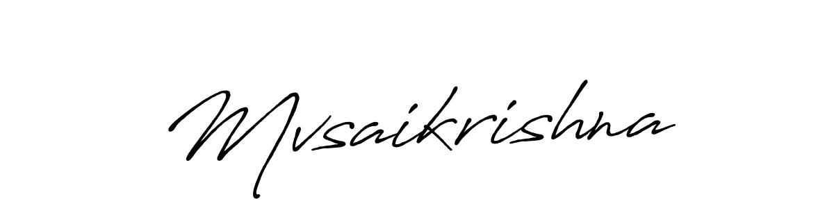 Make a beautiful signature design for name Mvsaikrishna. With this signature (Antro_Vectra_Bolder) style, you can create a handwritten signature for free. Mvsaikrishna signature style 7 images and pictures png