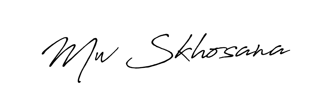 Make a beautiful signature design for name Mw Skhosana. With this signature (Antro_Vectra_Bolder) style, you can create a handwritten signature for free. Mw Skhosana signature style 7 images and pictures png