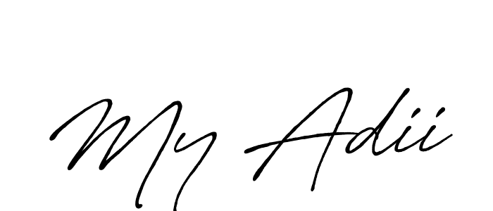 Make a beautiful signature design for name My Adii. With this signature (Antro_Vectra_Bolder) style, you can create a handwritten signature for free. My Adii signature style 7 images and pictures png