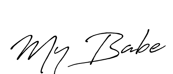 Similarly Antro_Vectra_Bolder is the best handwritten signature design. Signature creator online .You can use it as an online autograph creator for name My Babe. My Babe signature style 7 images and pictures png