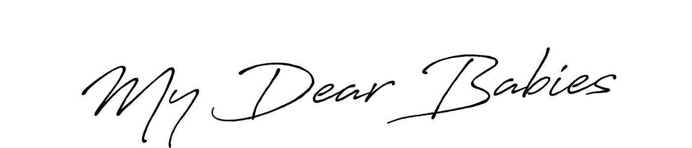 You should practise on your own different ways (Antro_Vectra_Bolder) to write your name (My Dear Babies) in signature. don't let someone else do it for you. My Dear Babies signature style 7 images and pictures png