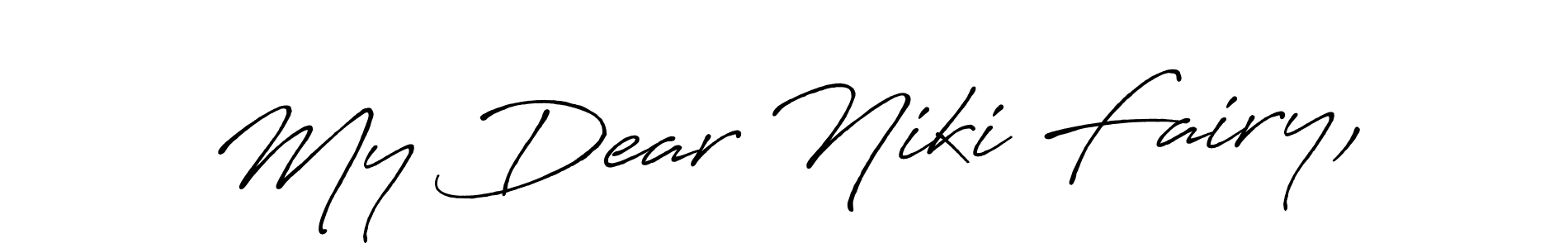 My Dear Niki Fairy, stylish signature style. Best Handwritten Sign (Antro_Vectra_Bolder) for my name. Handwritten Signature Collection Ideas for my name My Dear Niki Fairy,. My Dear Niki Fairy, signature style 7 images and pictures png