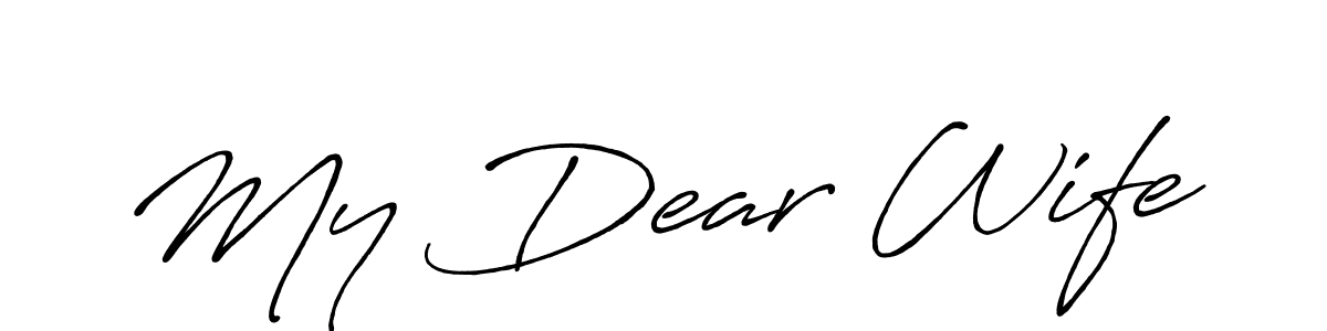 Make a beautiful signature design for name My Dear Wife. With this signature (Antro_Vectra_Bolder) style, you can create a handwritten signature for free. My Dear Wife signature style 7 images and pictures png