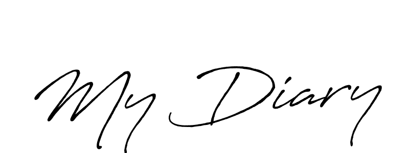 Use a signature maker to create a handwritten signature online. With this signature software, you can design (Antro_Vectra_Bolder) your own signature for name My Diary. My Diary signature style 7 images and pictures png