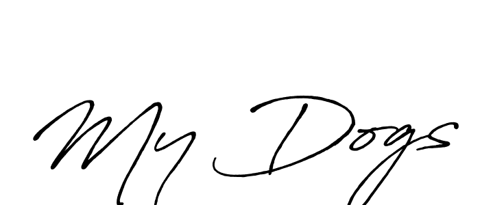 It looks lik you need a new signature style for name My Dogs. Design unique handwritten (Antro_Vectra_Bolder) signature with our free signature maker in just a few clicks. My Dogs signature style 7 images and pictures png