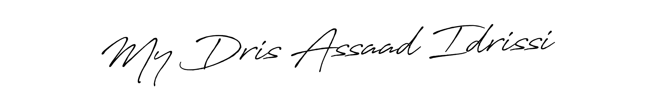 Make a beautiful signature design for name My Dris Assaad Idrissi. With this signature (Antro_Vectra_Bolder) style, you can create a handwritten signature for free. My Dris Assaad Idrissi signature style 7 images and pictures png