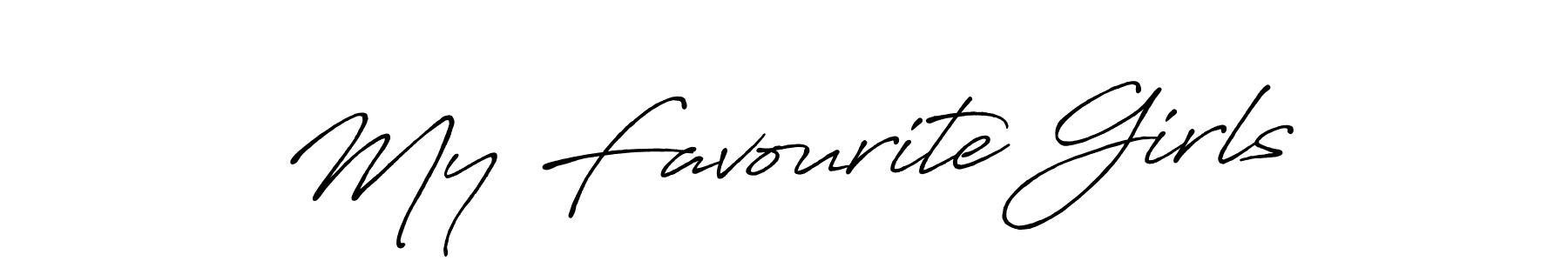 The best way (Antro_Vectra_Bolder) to make a short signature is to pick only two or three words in your name. The name My Favourite Girls include a total of six letters. For converting this name. My Favourite Girls signature style 7 images and pictures png