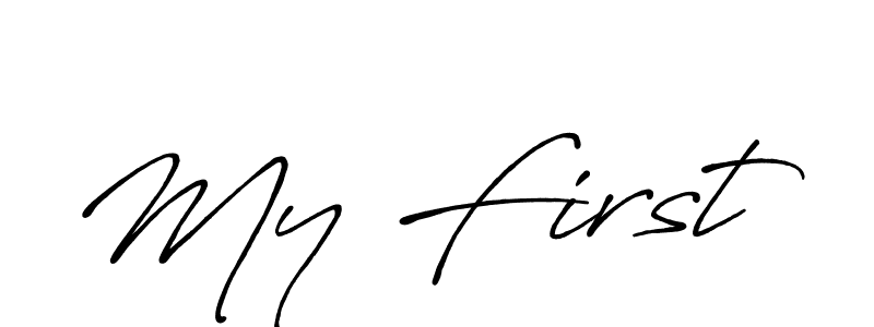 How to make My First signature? Antro_Vectra_Bolder is a professional autograph style. Create handwritten signature for My First name. My First signature style 7 images and pictures png