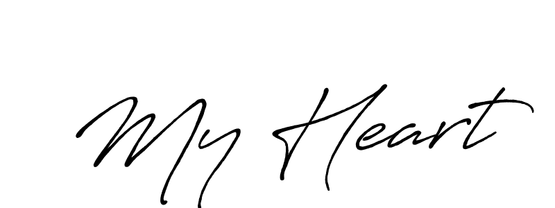 My Heart stylish signature style. Best Handwritten Sign (Antro_Vectra_Bolder) for my name. Handwritten Signature Collection Ideas for my name My Heart. My Heart signature style 7 images and pictures png
