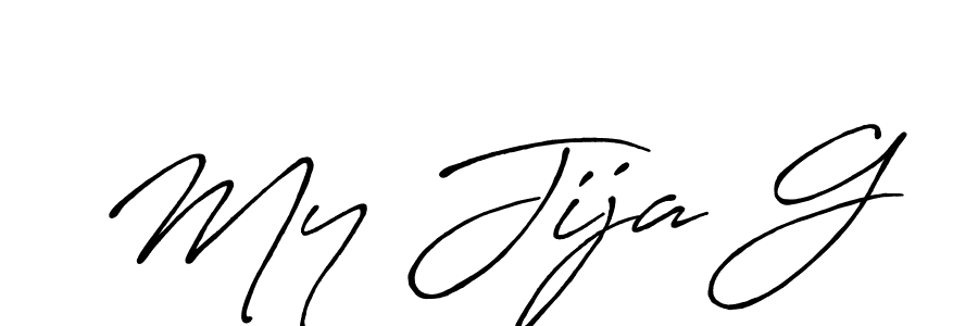 The best way (Antro_Vectra_Bolder) to make a short signature is to pick only two or three words in your name. The name My Jija G include a total of six letters. For converting this name. My Jija G signature style 7 images and pictures png