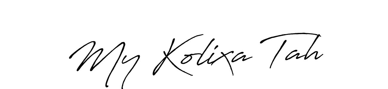 Make a beautiful signature design for name My Kolixa Tah. With this signature (Antro_Vectra_Bolder) style, you can create a handwritten signature for free. My Kolixa Tah signature style 7 images and pictures png