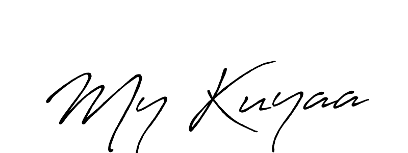 My Kuyaa stylish signature style. Best Handwritten Sign (Antro_Vectra_Bolder) for my name. Handwritten Signature Collection Ideas for my name My Kuyaa. My Kuyaa signature style 7 images and pictures png