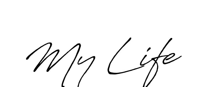 if you are searching for the best signature style for your name My Life. so please give up your signature search. here we have designed multiple signature styles  using Antro_Vectra_Bolder. My Life signature style 7 images and pictures png