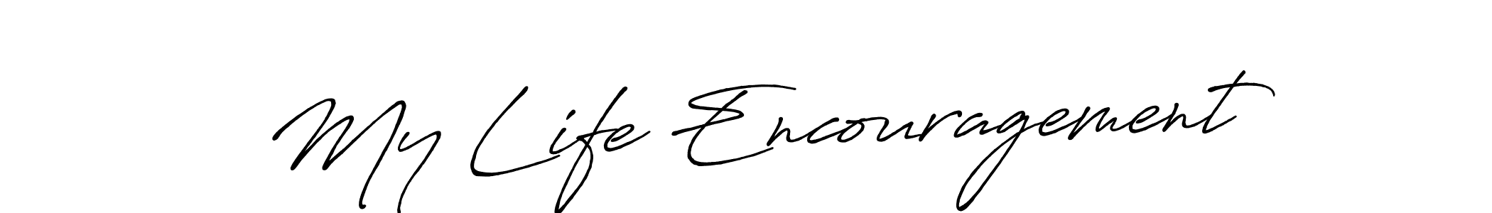 Make a beautiful signature design for name My Life Encouragement. With this signature (Antro_Vectra_Bolder) style, you can create a handwritten signature for free. My Life Encouragement signature style 7 images and pictures png