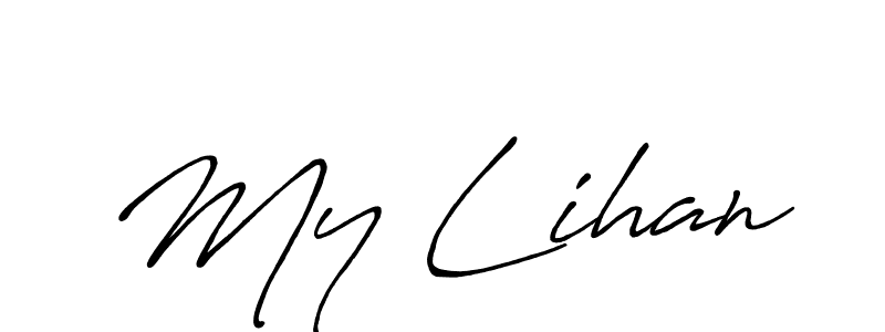 Check out images of Autograph of My Lihan name. Actor My Lihan Signature Style. Antro_Vectra_Bolder is a professional sign style online. My Lihan signature style 7 images and pictures png