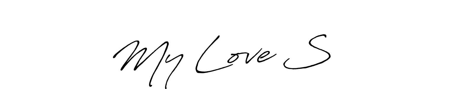 How to make My Love S ✌️ name signature. Use Antro_Vectra_Bolder style for creating short signs online. This is the latest handwritten sign. My Love S ✌️ signature style 7 images and pictures png